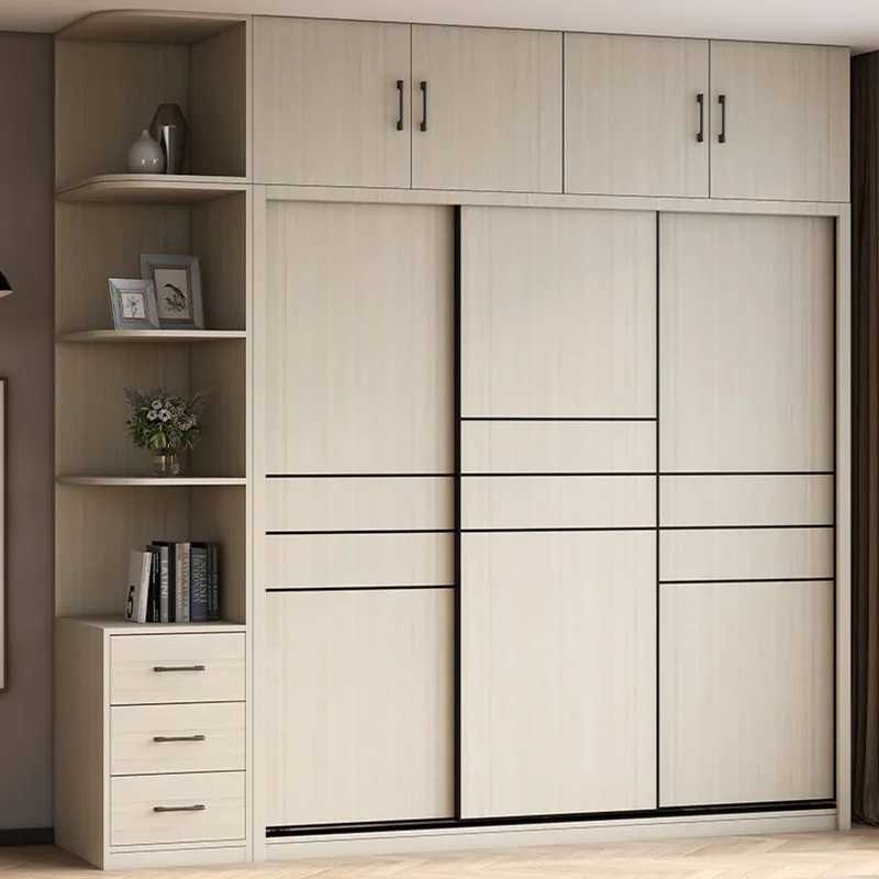 Wood Clothes Wardrobe Storage Drawer Aesthetic Drawers Bedroom Wardrobe Closet Sliding Doors Ropero Armables Home Furniture