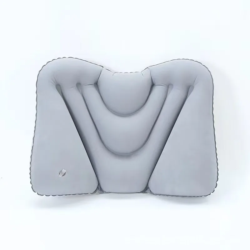 Ergonomic Inflatable Leg Rest Pillow, Portable Lumbar Support Cushion, Press Inflatable Travel Pillow for Airplane Office