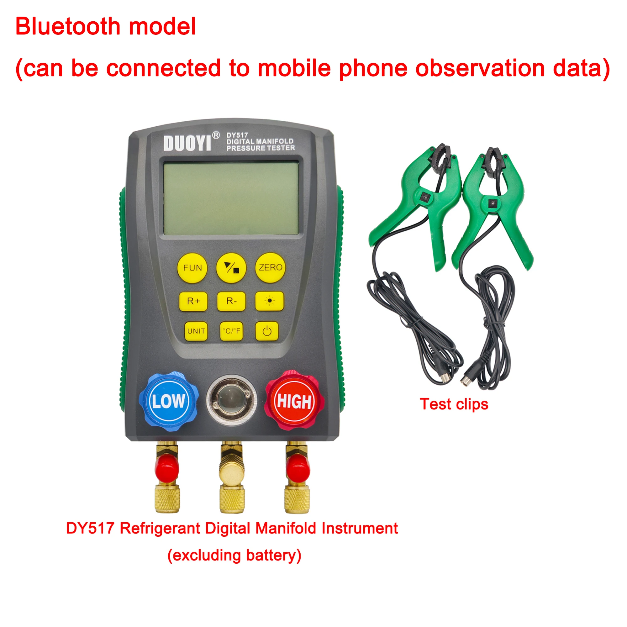 Digitale koelmanometer, temperatuurdetector voor airconditioning, multifunctionele toolkit voor vacuümdruktest