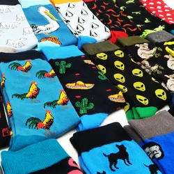 Fashion Cool Food Animal Alien Hip Hop Crew Socks Funny Street Happy Socks Men Harajuku Divertidos Skateboard Chaussette Men