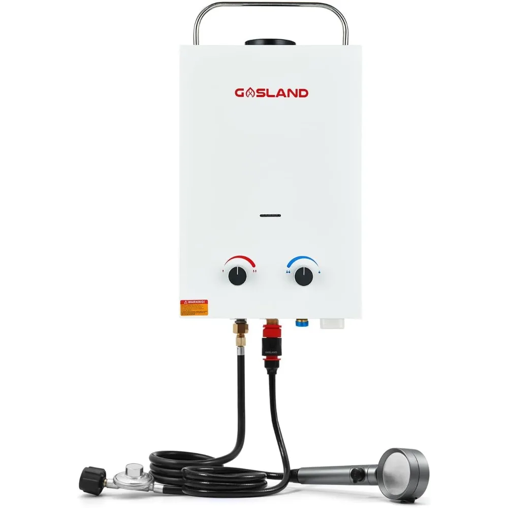 Propane Portable Water Heater，Outdoors BS158 1.58GPM 6L Tankless Gas Water Heater, On Demand Hot Water Heater