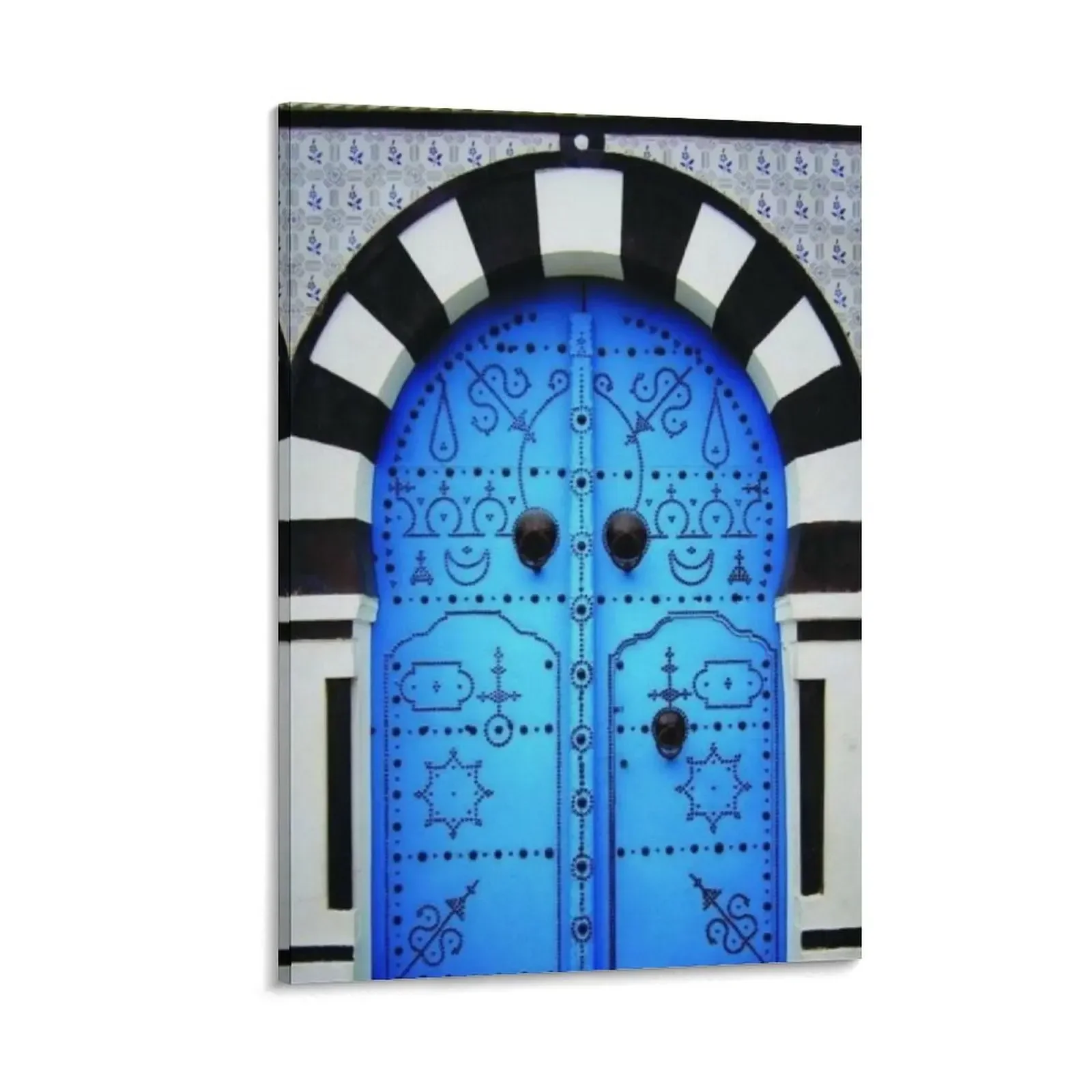 

Traditional Blue Tunisian Door Sidi Bou Said Canvas Painting home decor poster anime interior paintings