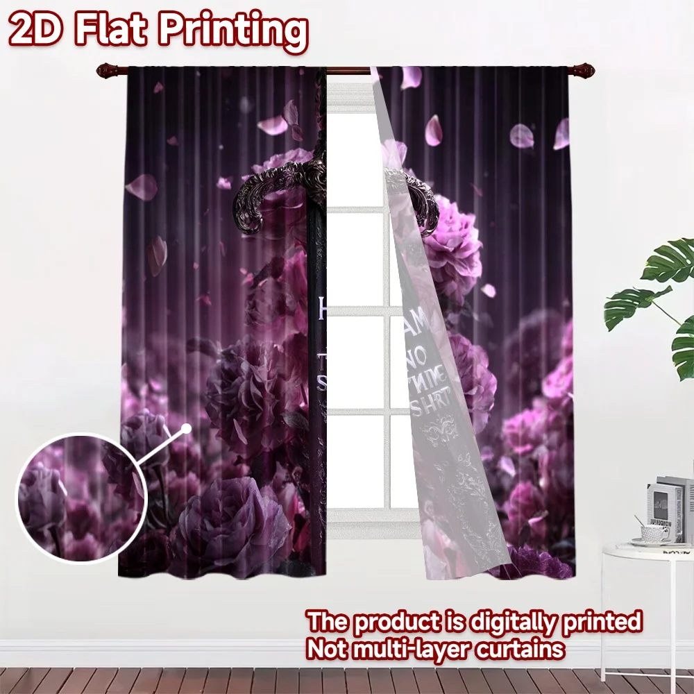 2D flat printing 2pcs Party Curtains DO NO HARM NO SH T Digital Printed Polyester Drapes Seasonal Party & Holiday Decor for