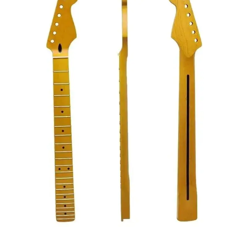 

Electric guitar, 6 strings, 22 frets, small headstock, yellow body with maple neck, matte finish, electric guitar neck, DIY inst