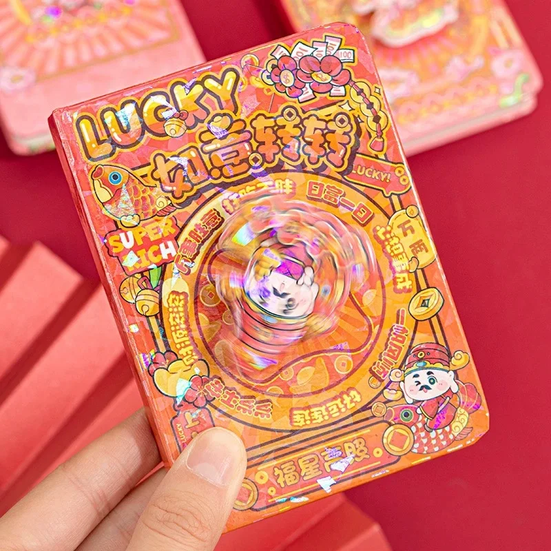 Customized. Acrylic Rotary Table Notebook Customized New Year Blessing Good Luck Q Version God of Wealth Portable Record Po