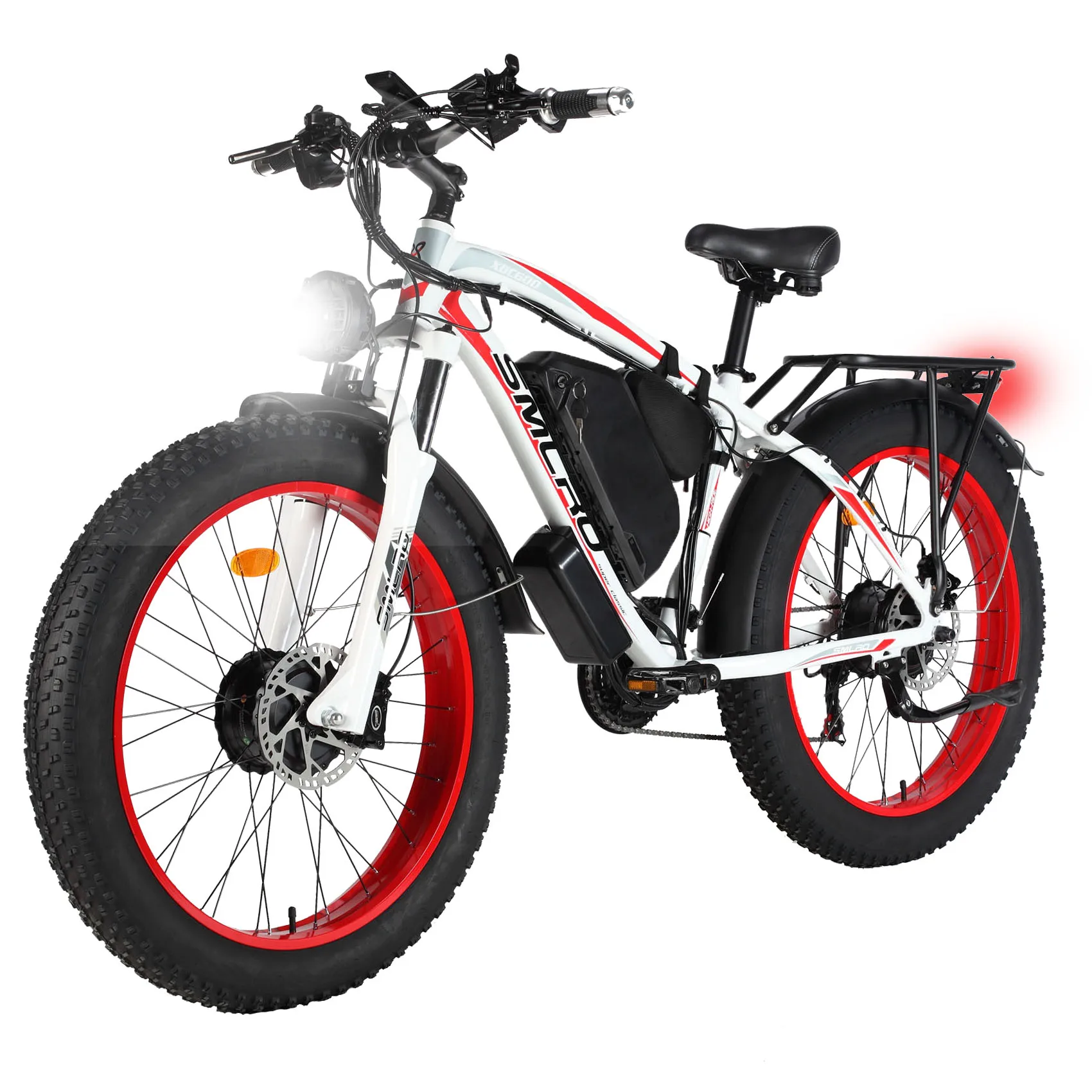 

US Stock Electric Bicycle Smlro XDC600 21Speed 48V 1000W 2000W Dual Motor 22.4ah 26 Inch Electric Fat Bike Aluminum Alloy Ebike
