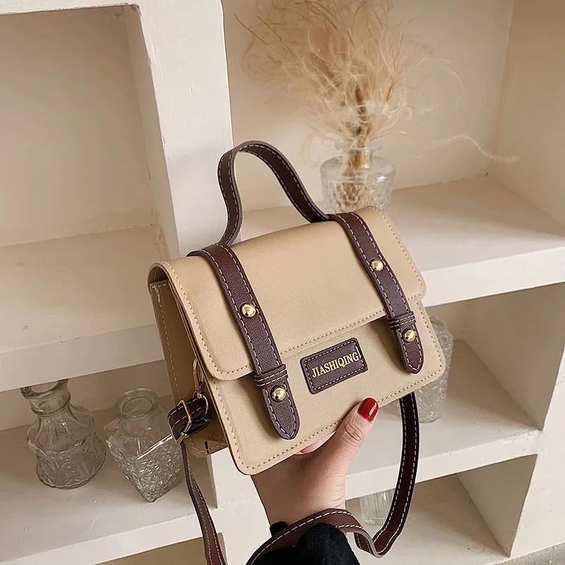 2023 New Trendy Academy Style Retro Handheld Shoulder Women\'s Bag Versatile Crossbody Small Square Bag High Sense Small Bag