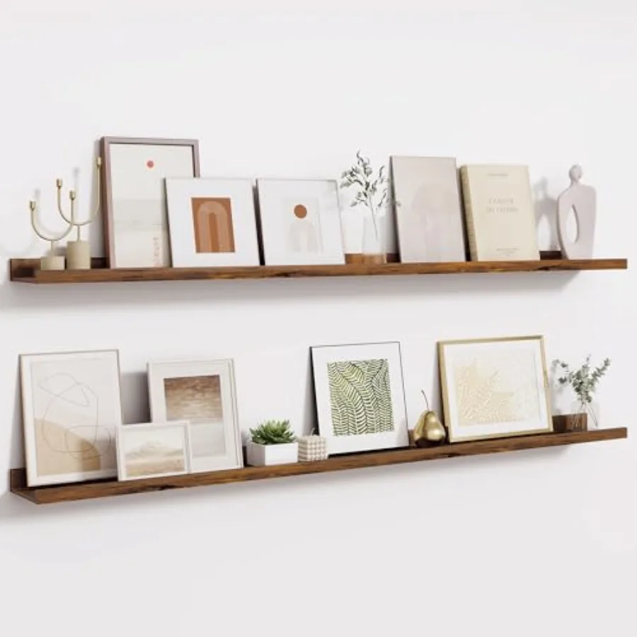 Picture Ledge Shelves Set of -55 Inch Shelves with Lip - Large Nursery Bookshelf for Storage - Floating Shelf Wall Mounted for