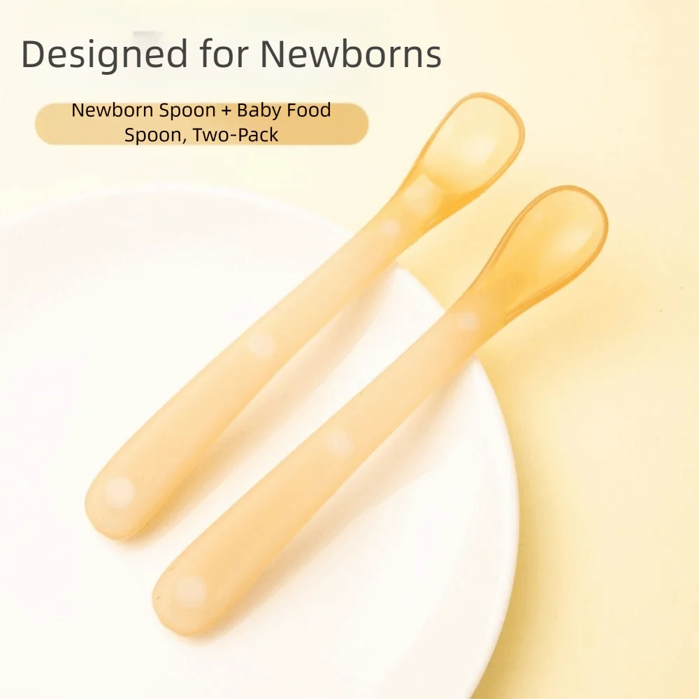 

Soft Silicone Silicone Baby Spoon Easy Clean Mini Size Weaning Spoon Safe Design Dustproof Cover Ergonomic Spoon Toddler Meals