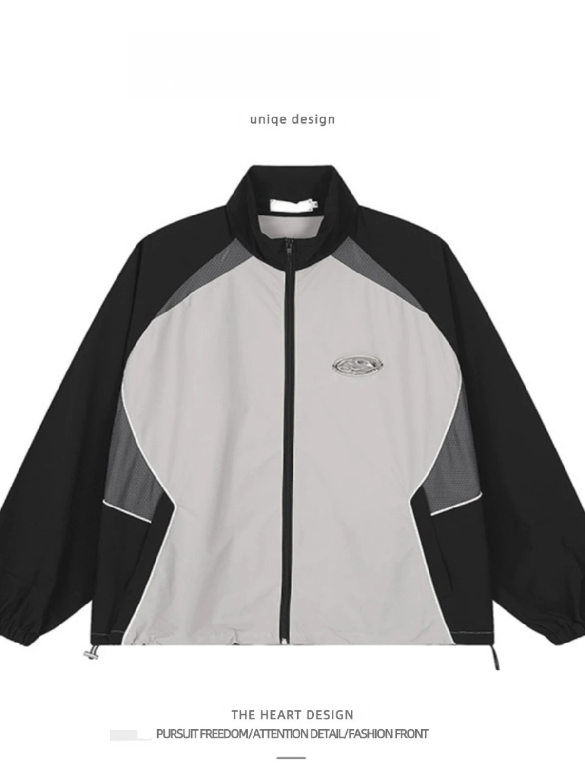 

American High Street Retro Sun Protection Clothes Men Women Summer Splicing Couple Coat Outdoor Quick-drying Sports Student Top