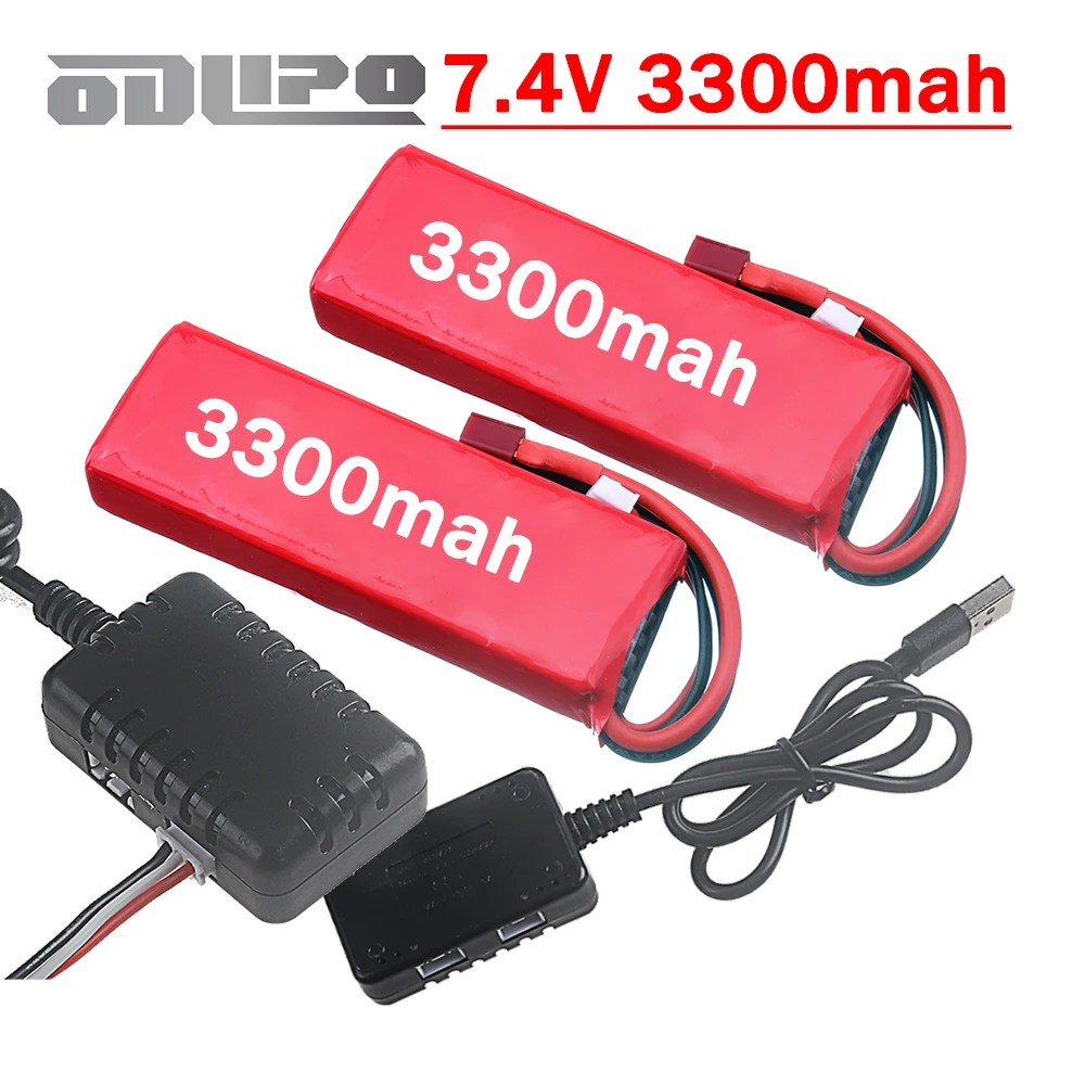 2S Akku für 104016 104018 104019 Brushless Power 1:10 4WD 60KM/H Hochgeschwindigkeits-Ferngesteuertes RC-Auto Ersatz 7,4V 3000mAh Akku