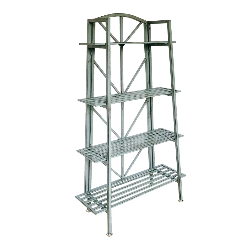 

Customized balcony flower stand floor type, display rack shelf wrought iron, shelf, storage flower stand decoration