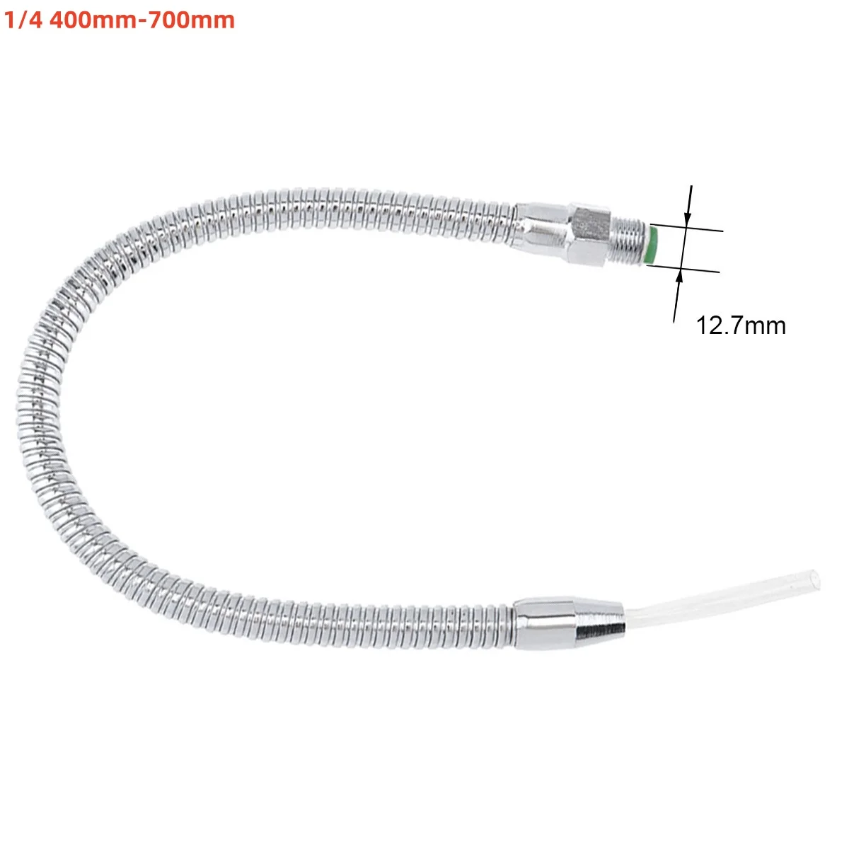 1 Stück 1/2 3/8 1/4 Zoll 400–700 mm Metallschlauch, flexibles Wasser-Öl-Kühlrohr mit Rundkopfdüse für CNC-Maschine/Fräsen/Drehmaschine