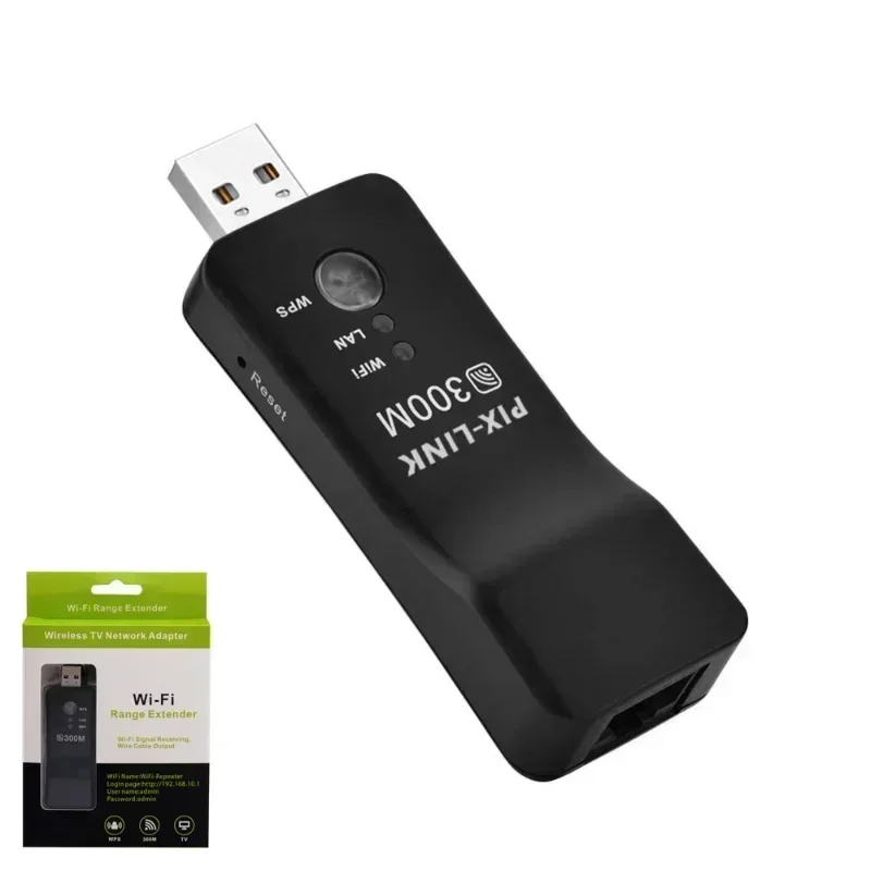 

Универсальный расширитель диапазона Wi-Fi, сетевая карта беспроводного телевидения Wi-Fi адаптера 300 Мбит/с для телевизора