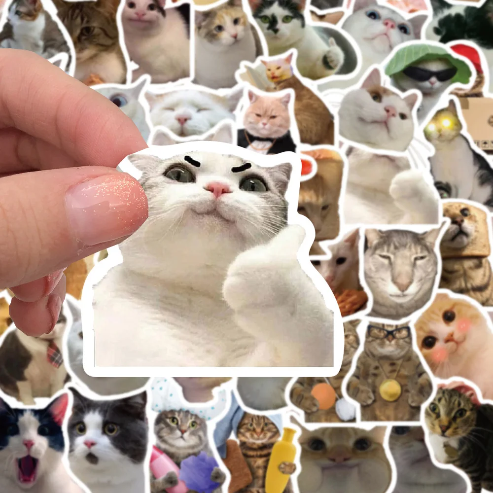 10/30/50PCS New DIY Cat Cartoon Personality Creative Computer Luggage Water Cup Car Decoration Waterproof Sticker Wholesale