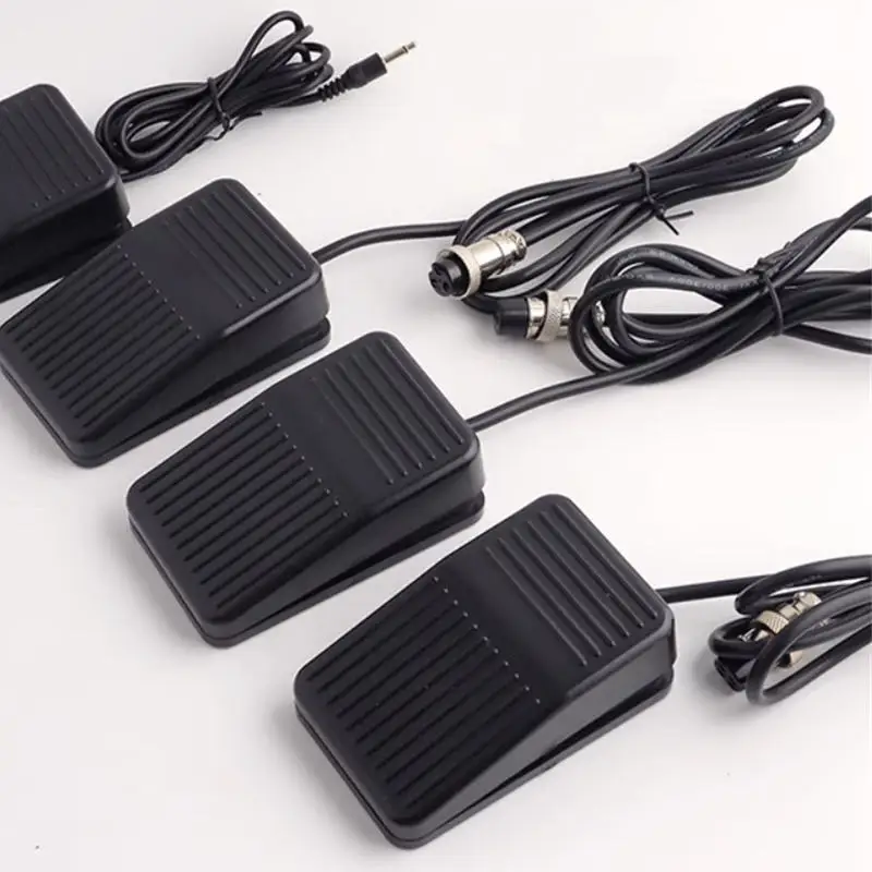 Popular Hot sell Foot Switch Nonslip Electric Power Control Reset Foot Pedal Switch with 2 pin 3 Pin and 4 Pin Aviation Plugs Fo