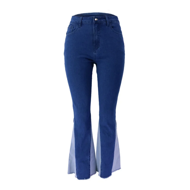 Women's Jeans New Summer Fashion Casual Wide-legged Flared Pants Splicing Jeans