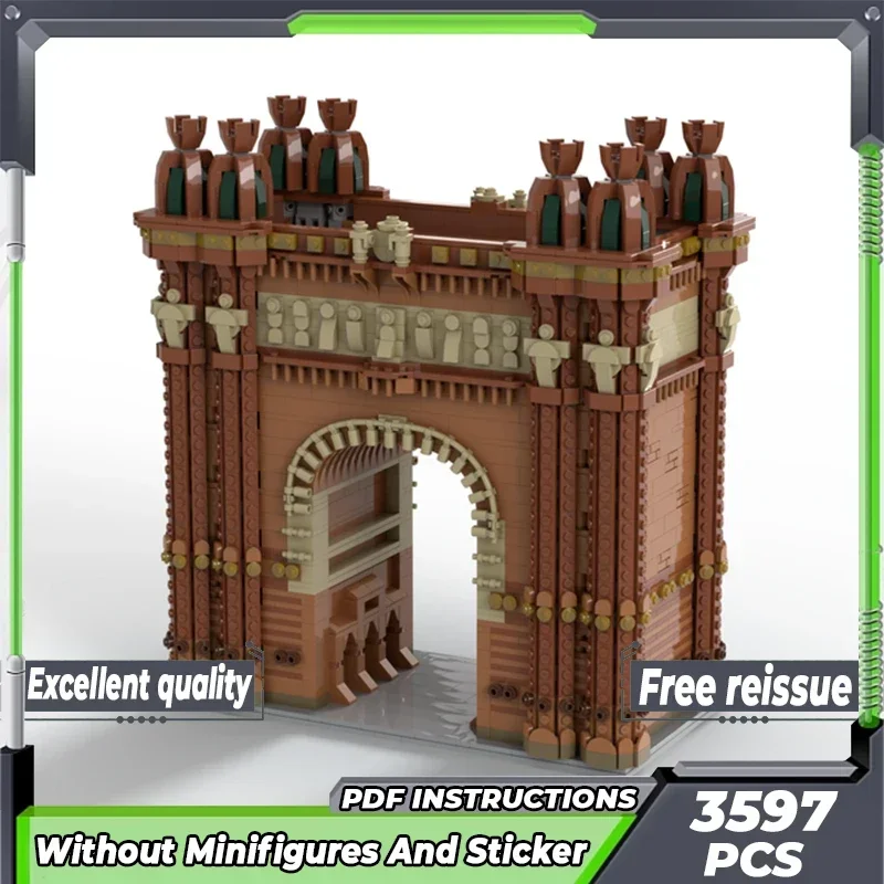 City Street View-modelo Moc, bloques de construcción, tecnología de monumentos de Barcelona, bloques modulares, regalos, juguetes de Navidad, conjuntos DIY de montaje