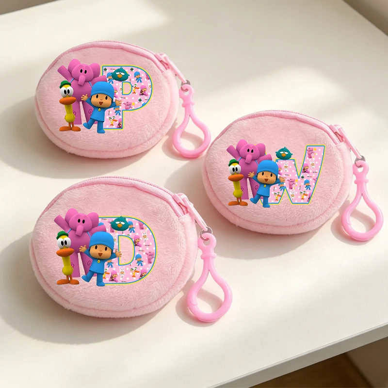 POCOYOES Series Wallet Cartoon Kawaii Printed Coin Zipper Purse Fashion Casual Headphone Storage Square Money Bag Birthday Gift