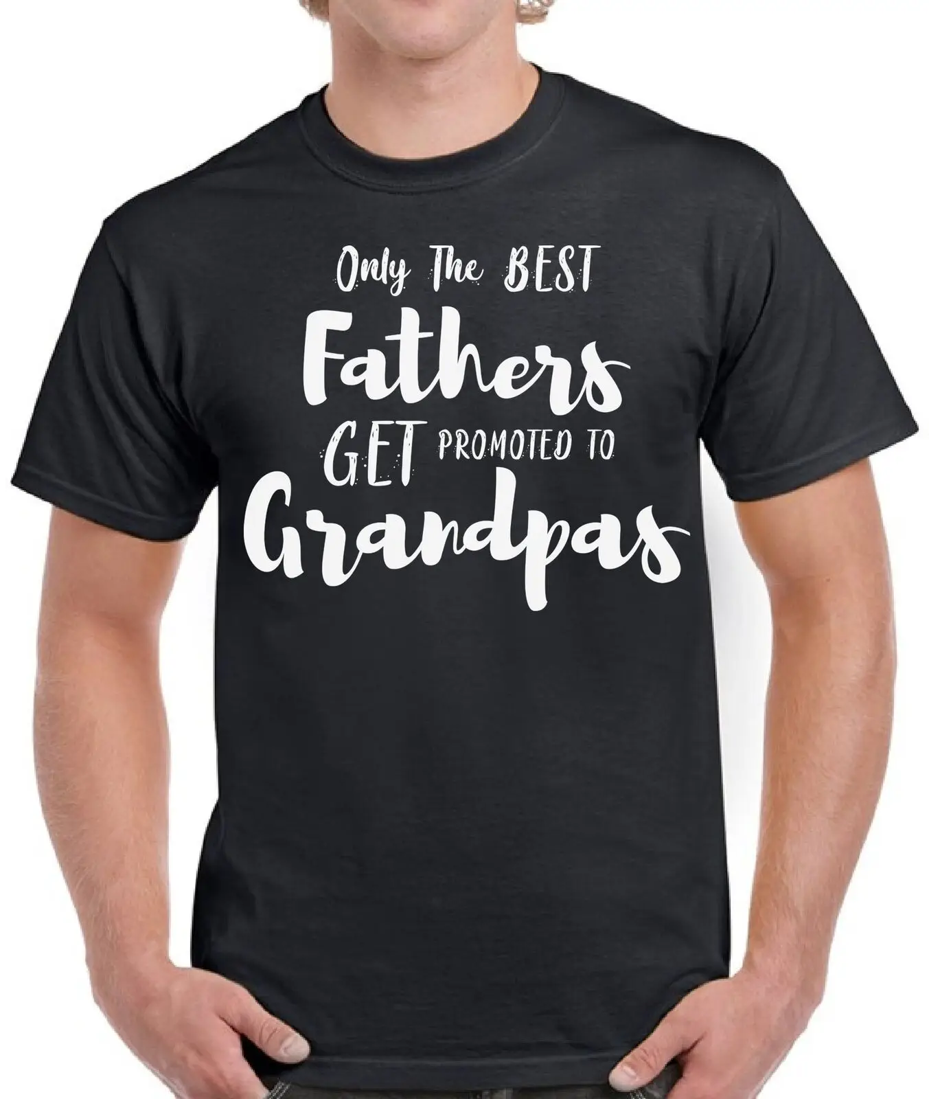 Men's The Best Father Get Promoted to Grandpa Men's T-Shirt Christmas Dad Gift