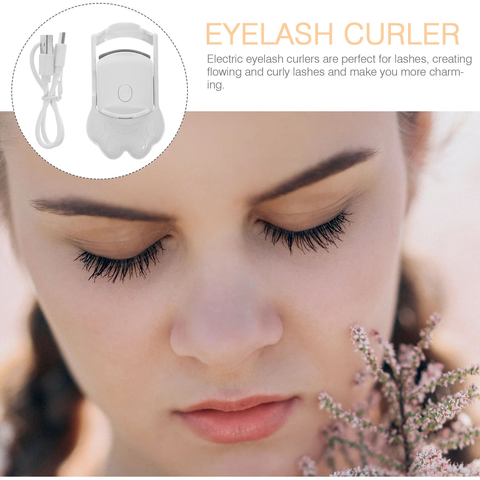 

USB Charging Electric Eyelash Curler Heated Lash Tool Fast Heating Large Area Portable Eyelash Accessory Electric Lash Curler