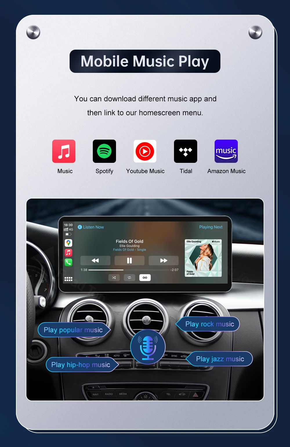 Multimedia-Display für Benz C-Klasse W205 GLC V-Klasse W447 2015-2019 NTG5.0 Touchscreen Wireless Carplay Navigation Android Auto – Detail 14