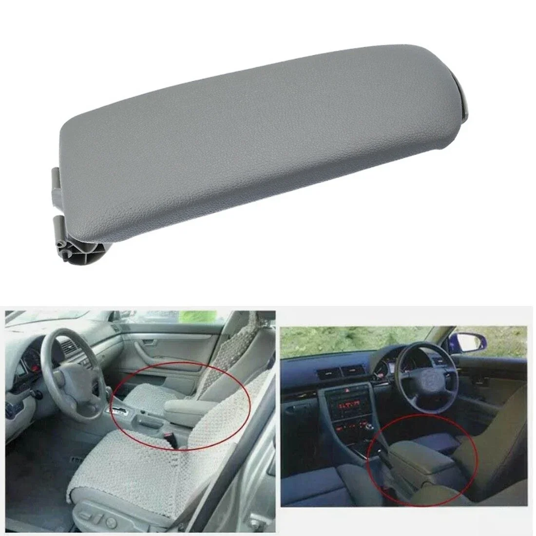 Leather Car Armrest  Centre Console Lid Cover For Audi A4 B6 B7 02-07 Car Centre Armrest Storage Cover Interior Trim 8E0864245E