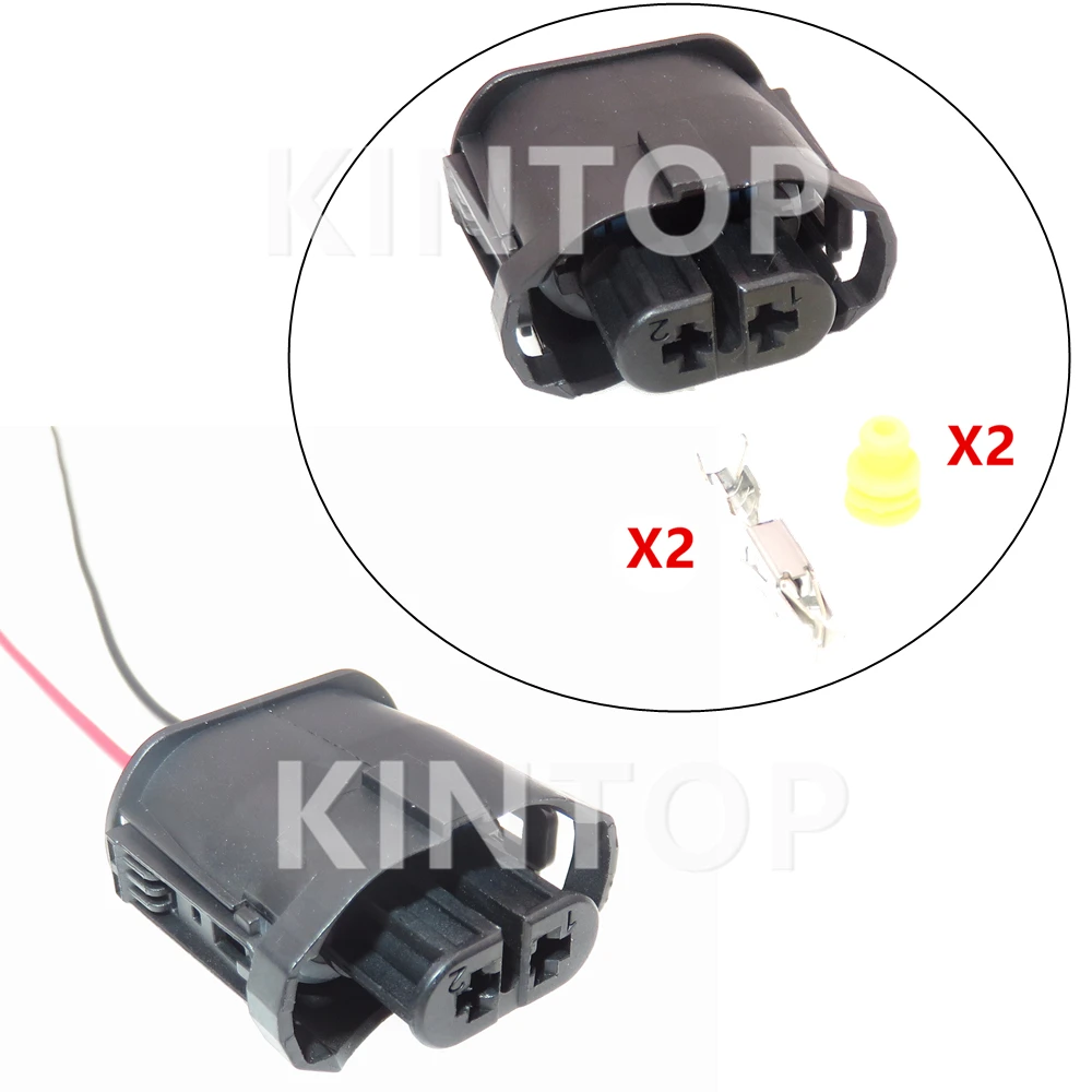 1 Set 2 Pins Car Cable Harness Sealed Connector With Wire 1-1355668-2 AC Assembly Automobile Fog Light Waterproof Socket For BMW