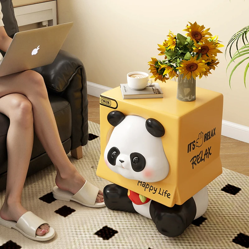 

Home Decor Panda Statue Side Table Floor Decoration Home Furniture Living Room Tea table Bedroom Bedside Table Housewarming Gift