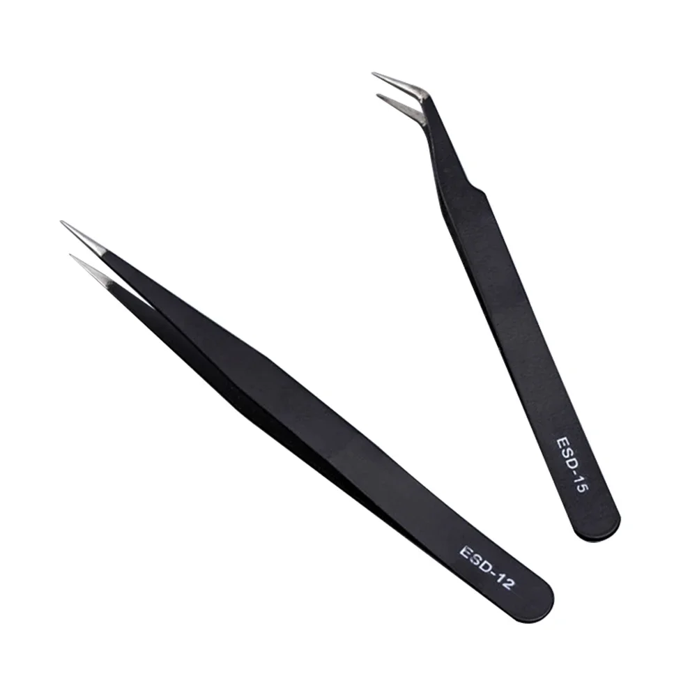 3D Printer Antistatic Tweezers Tool Set High Tip Curved Straight Stainless Steel Multifunction Nipper Repair Tool Kit