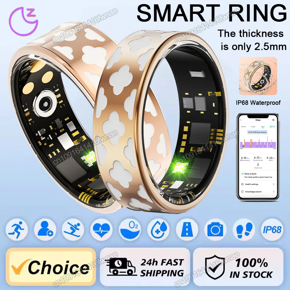 

Модное умное кольцо для мужчин и женщин, управление камерой, пульсометр, кислород в крови, монитор здоровья сна, спортивный фитнес-трекер, умный человек, новинка