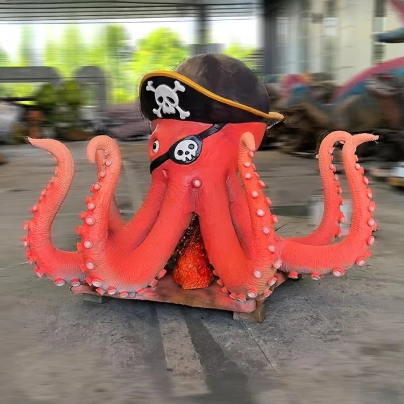 Model postaci z kreskówki na zamówienie, wysoka jakość symulacji, piracka ośmiornica, model ośmiornicy w naturalnej wielkości.