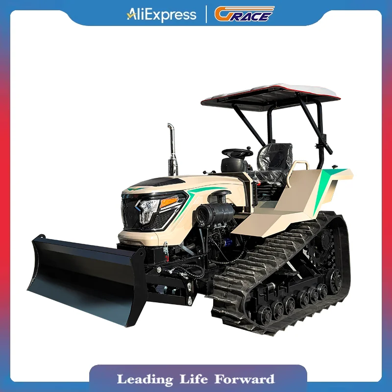

Hot Sale 80HP Multi-purpose Farm Mini Tractor / Agricultural Crawler Tractors with Excavator Arm Loader