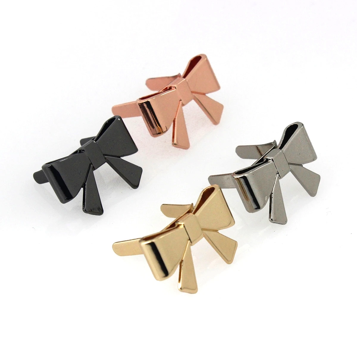 2pcs Metal Bowknot Buckle Fashion Durable Shoes Clip Clasp for DIY Handbag Bag Garments Hardware Closure Bag Parts Accessories