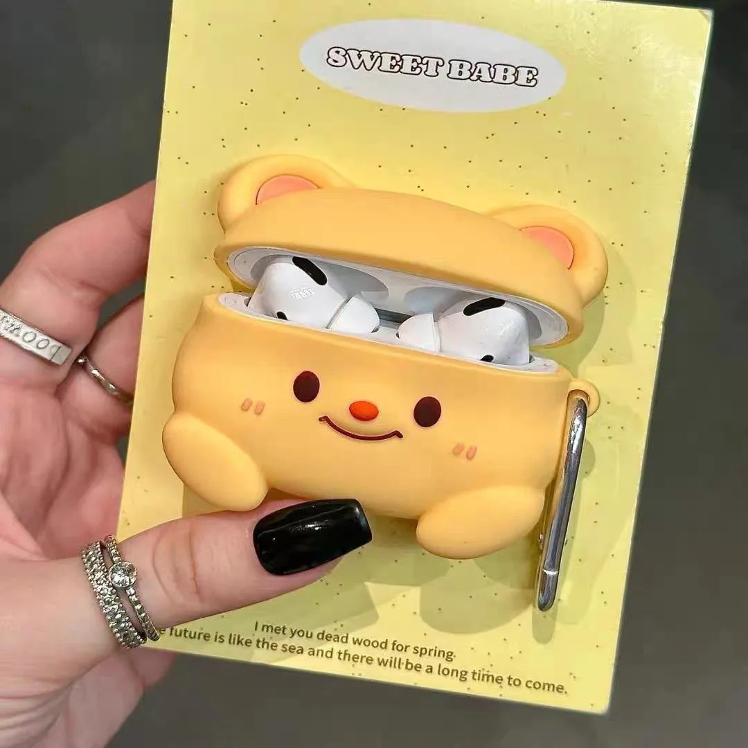 vivo tws4 للكرتون الأصفر الدب tws3 حقيبة سماعة الاذن برو سماعة لاسلكية تعمل بالبلوتوث X1 الغطاء الواقي iQOO 2e أنثى 3 #4