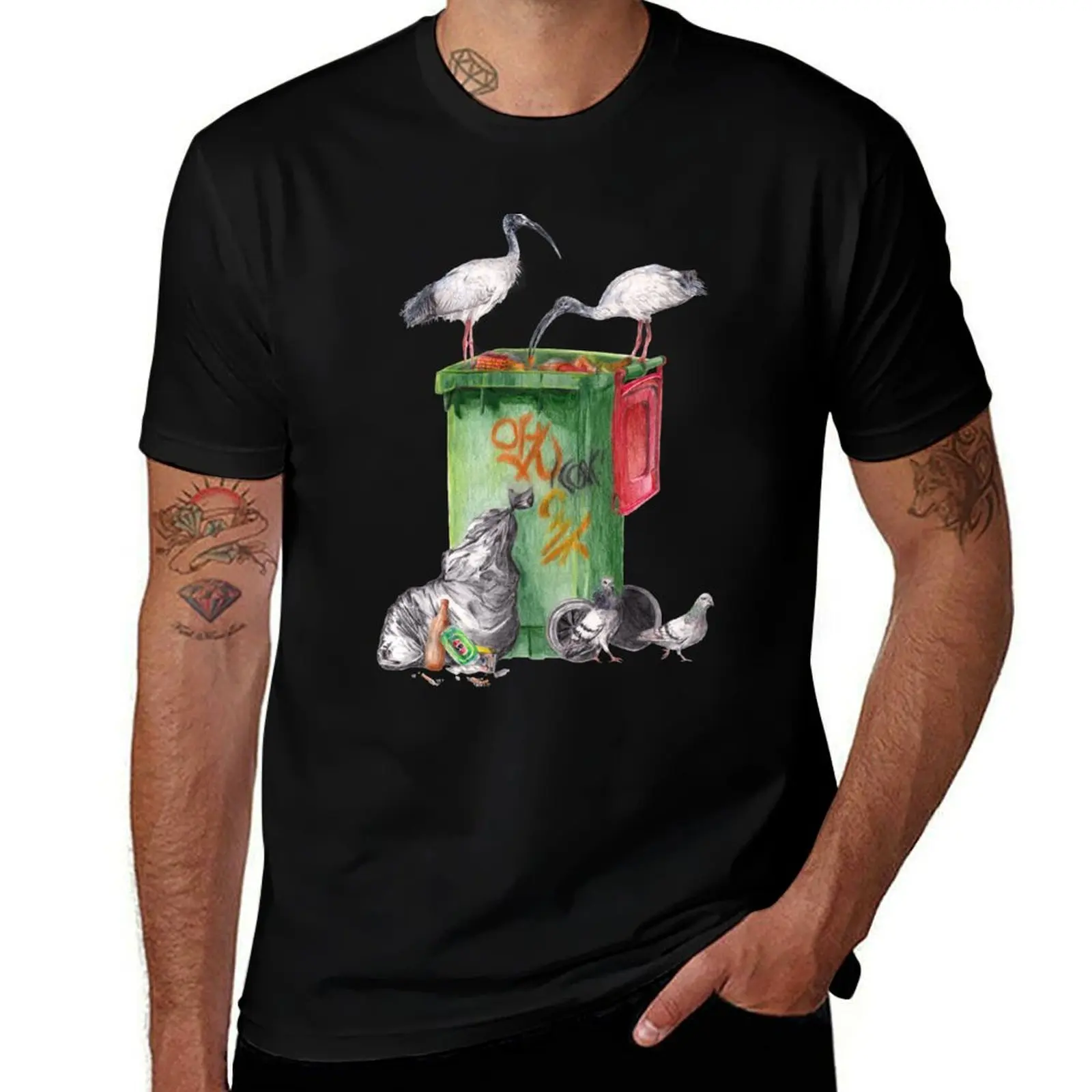 Inner West Feast || Australian Bin Chicken and Pigeons T-Shirt Casual Daily Graphic Tee T-Shirt