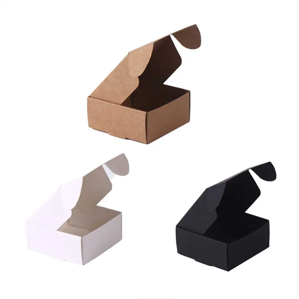 50Pcs Kraft Airplane Box Carton Jewelry Displays Boxes Pendant Earring Necklace Charm Storage Case Festival Black