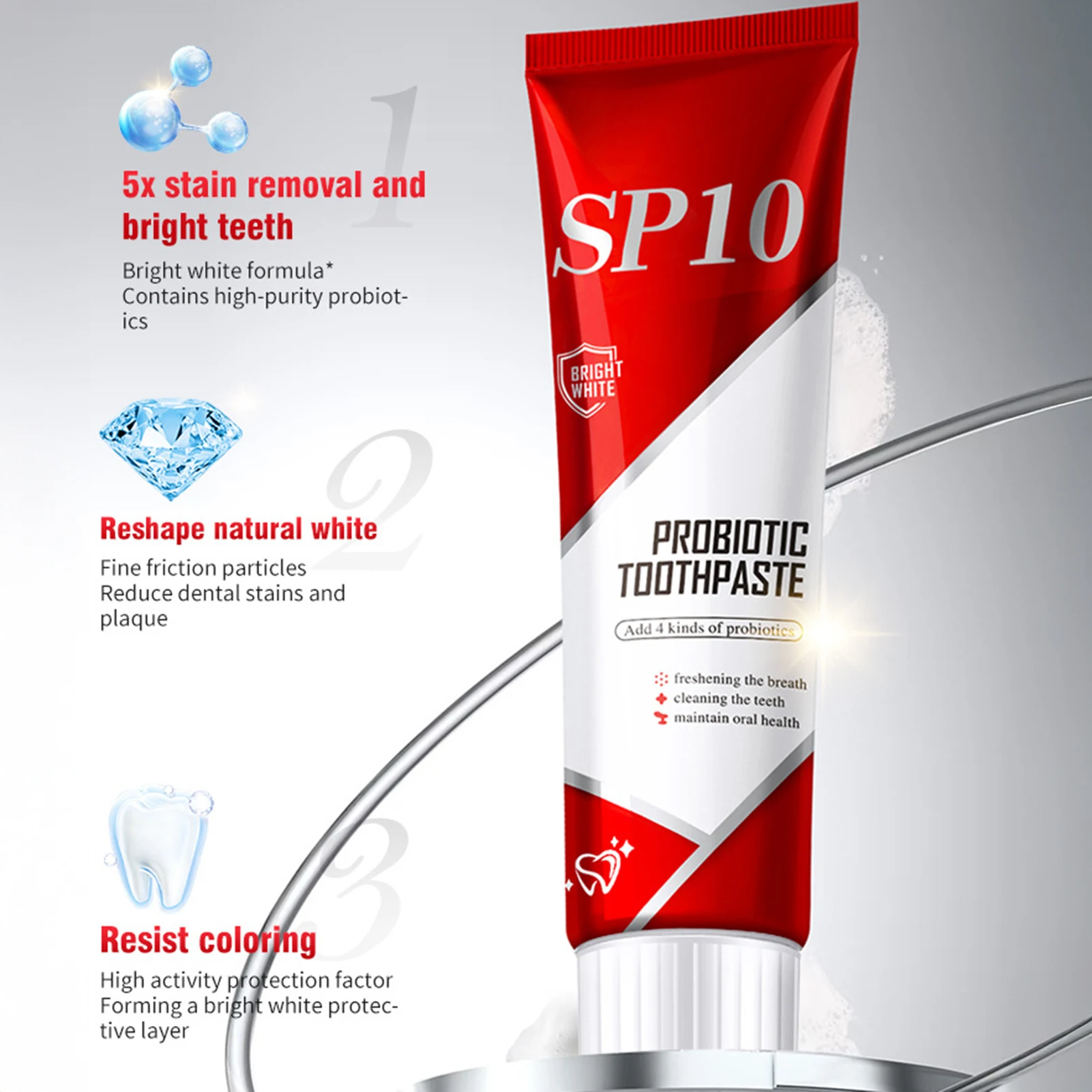 

Ultra Whitening Probiotic Toothpaste Bad Breath Remover Toothpaste Beneficial For Teeth And Gums