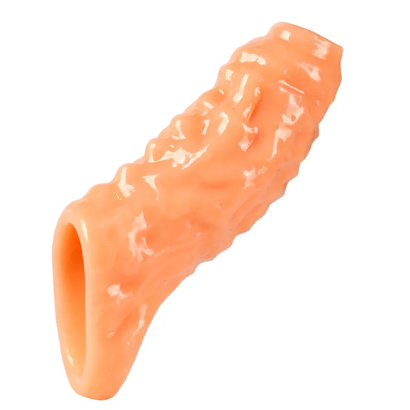 Anillo para pene masculino, consoladores con funda para pene, condón, anillo para pene, retardante de eyaculación, juguete sexual reutilizable para agrandar, productos sexuales para hombres y mujeres M