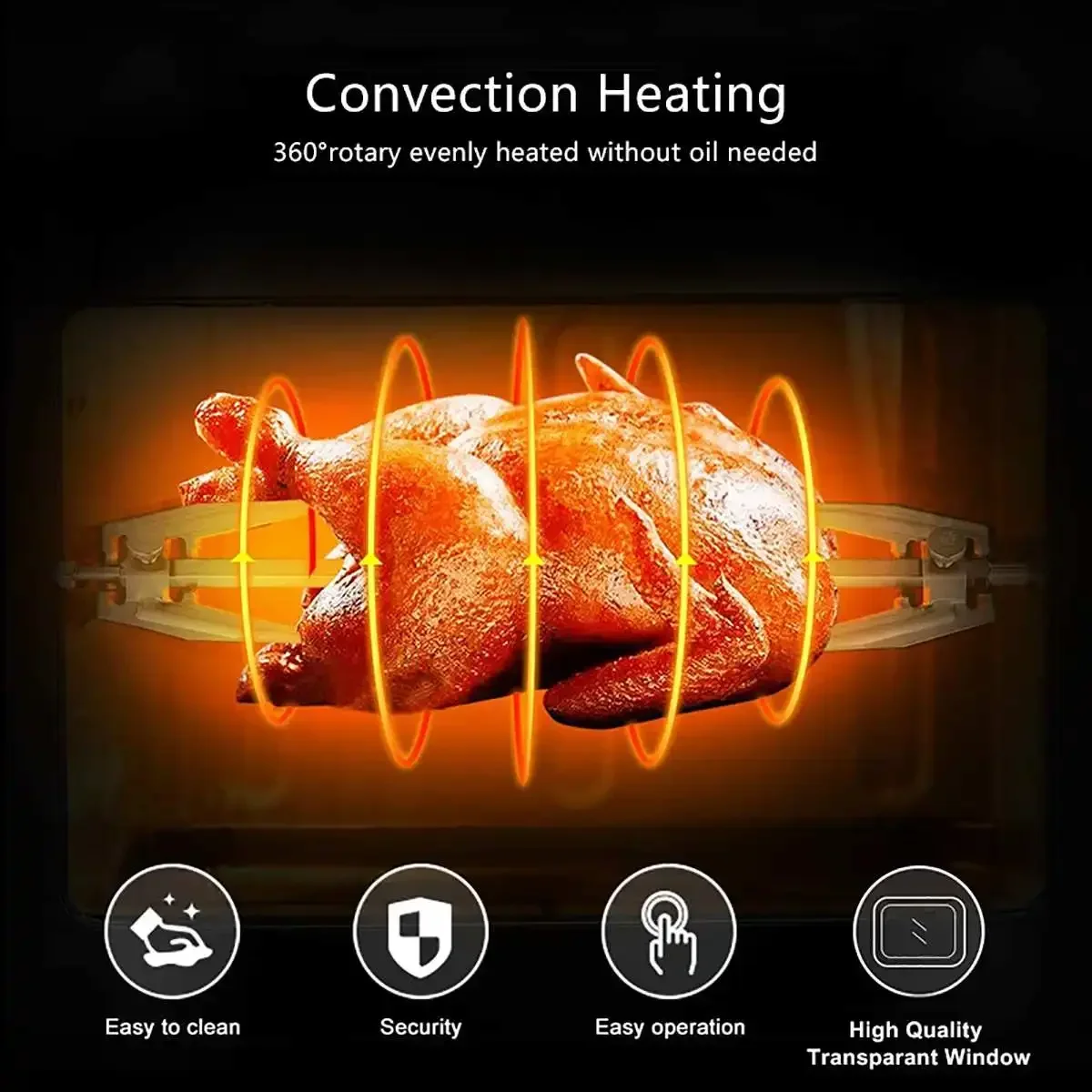 16-in-1 Countertop Oven Cooking Tools 12L 1600W Deep Fryer Oven Toaster Rotisserie Dehydrator LED Display Digital Touch Screen