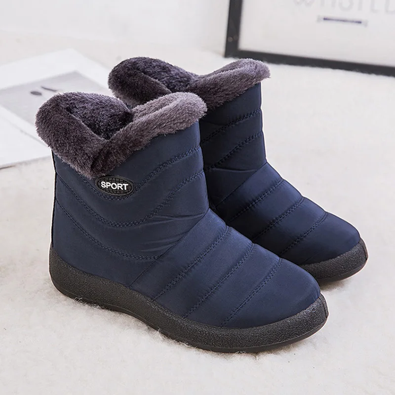 Snow Boots Women's Boots Non-slip Women Winter Boots Fur Warm Ankle Boots For Women Down waterproof Booties Botas Mujer 35-43