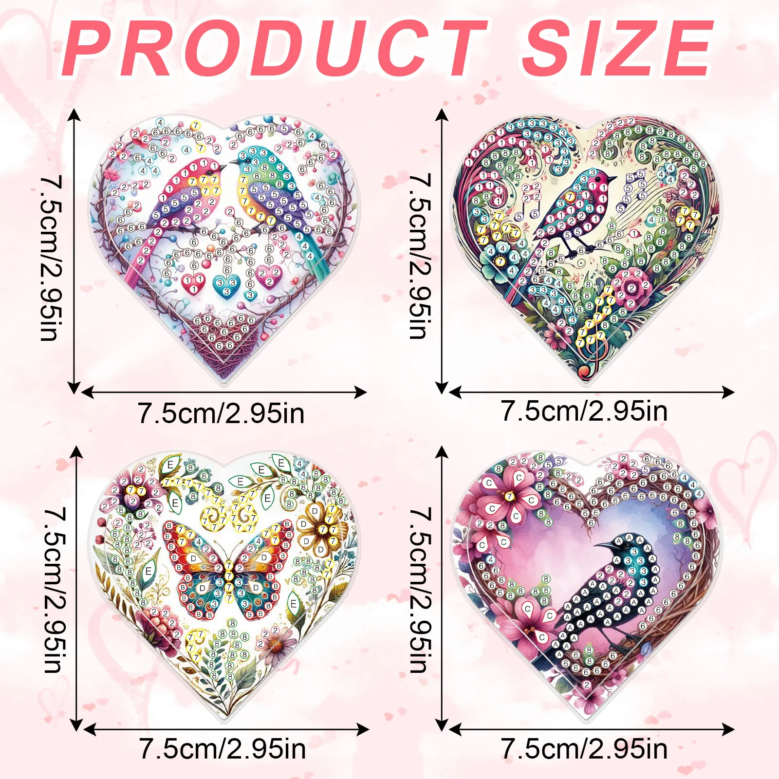 4 Stück Diamant-Malerei, herzf – Art Craft Kit Bewertung und Preis