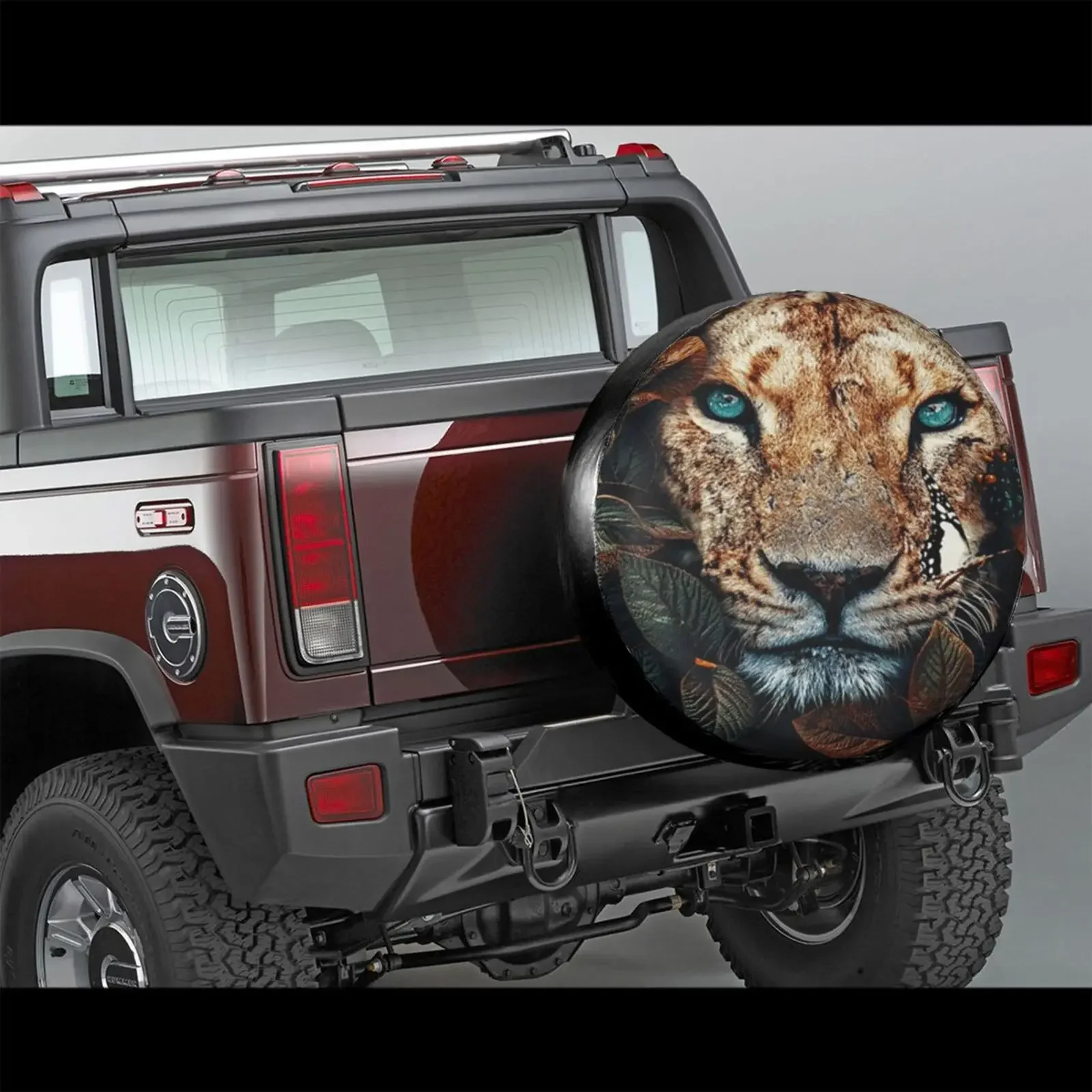 3D Lion Animal Spare Tire Cover Waterproof Dustproof Sun Wheel Tire Cover For , Trailer,  SUV Vehicle Anime Tire Cover