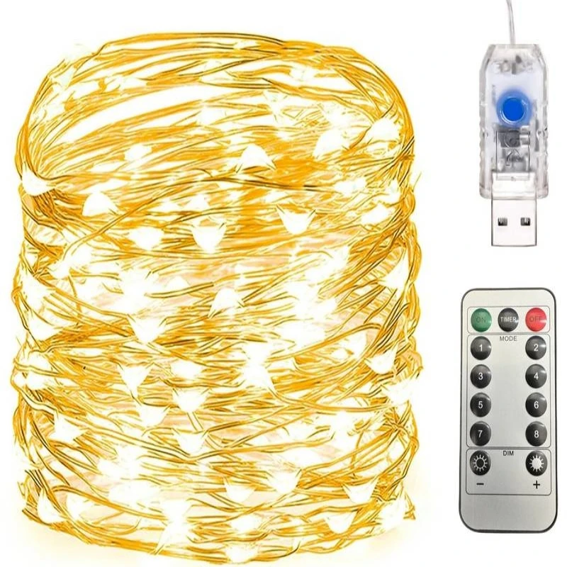 LED Fairy Lights 2M/5M/10M//20/30M Remote Control 8 Mode Copper Wire Lights Twinkle String Lights Christmas lights Decoration