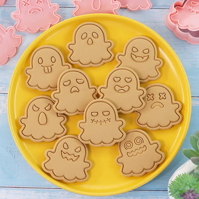 Halloween Cookie Cutters Set 3D Pumpkin Ghost Biscuit Mold Fondant Mould Cake Decorating Party Baking Tools Kitchen Supplies