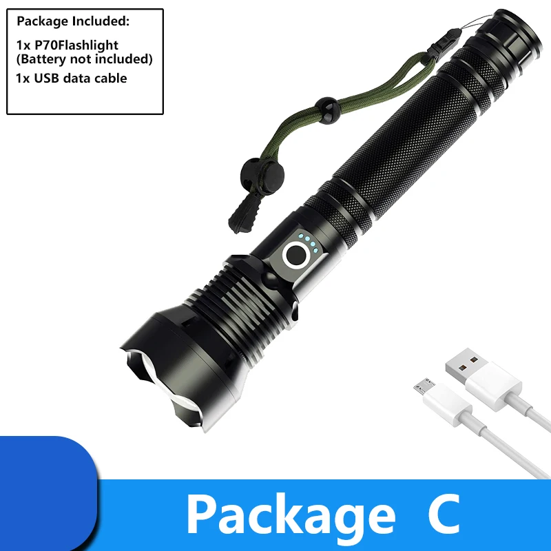 Superheldere Oplaadbare Zaklamp High Power Led Zaklampen Krachtige Zaklamp Usb Tactische Lantaarn Zoom Verlichting 1500Meter