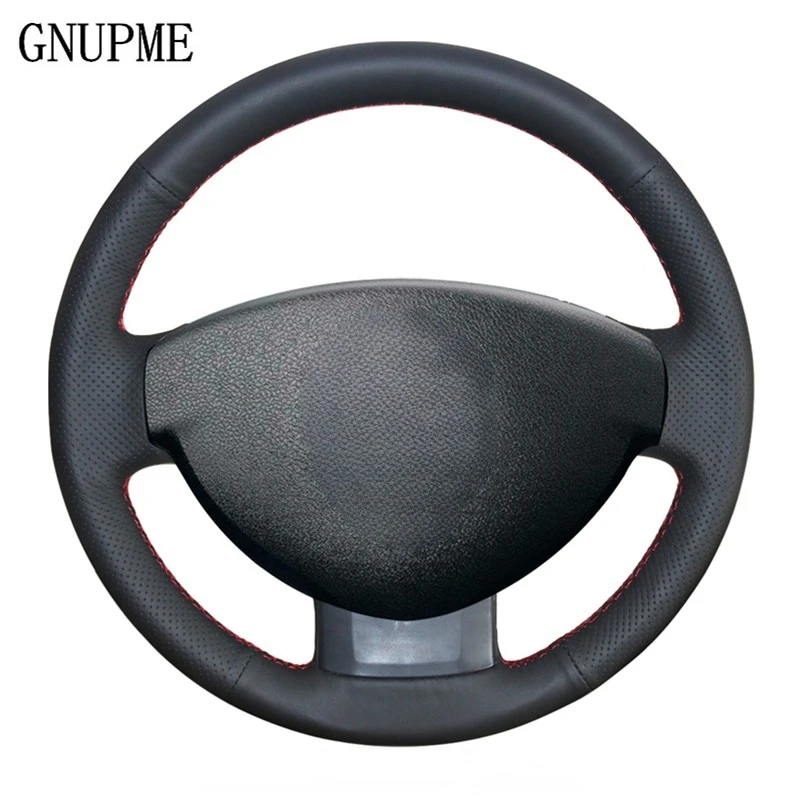 GNUPME DIY Steering Wheel Cover Artificial Leather Black Car Steering Wheel Cover for Renault Duster Dacia Duster 2011-2015