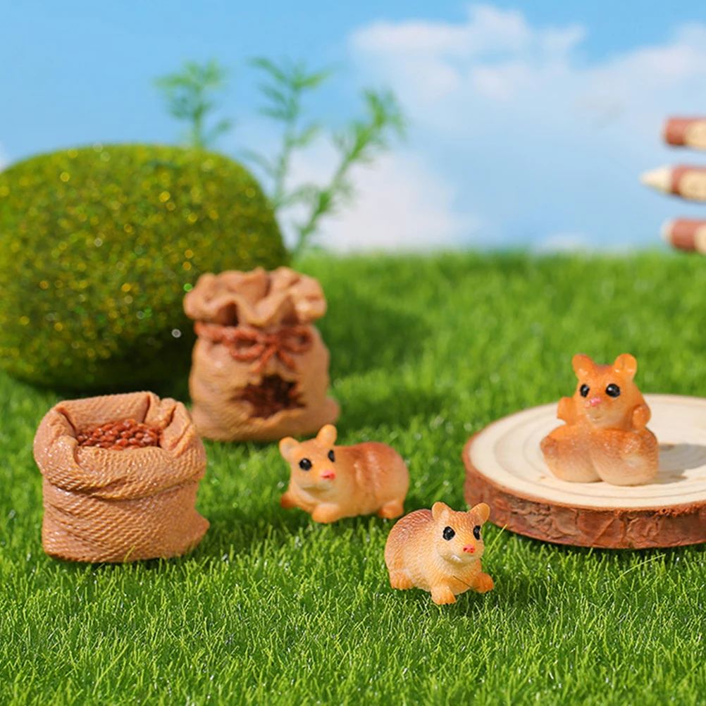 

1 set Animal Figurines Decor Birthday Animal Decor Party Cake Mini Rat Garden Statue Mini Rat Statue nament