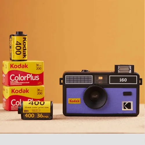 Cámara KODAK i60 cámara de película de 35mm cámara de película reutilizable con luz de Flash azul/amarillo/Bud opcional 135-36 35MM Color Plus 200 película