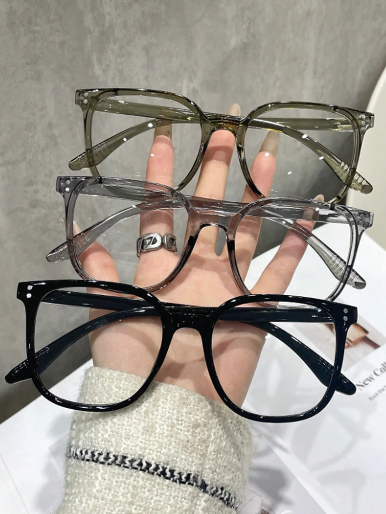 1 Stück/3 Stück/4 Stück/5 Stück/6 Stück europäische und amerikanische klassische beliebte Brillen-Set mit quadratischem Rahmen, Herren- und Damenmode-Brille – Detail 22